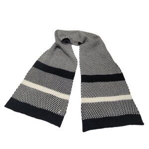 Mens Scarf Black and White Winter Scarf Fall Scarf